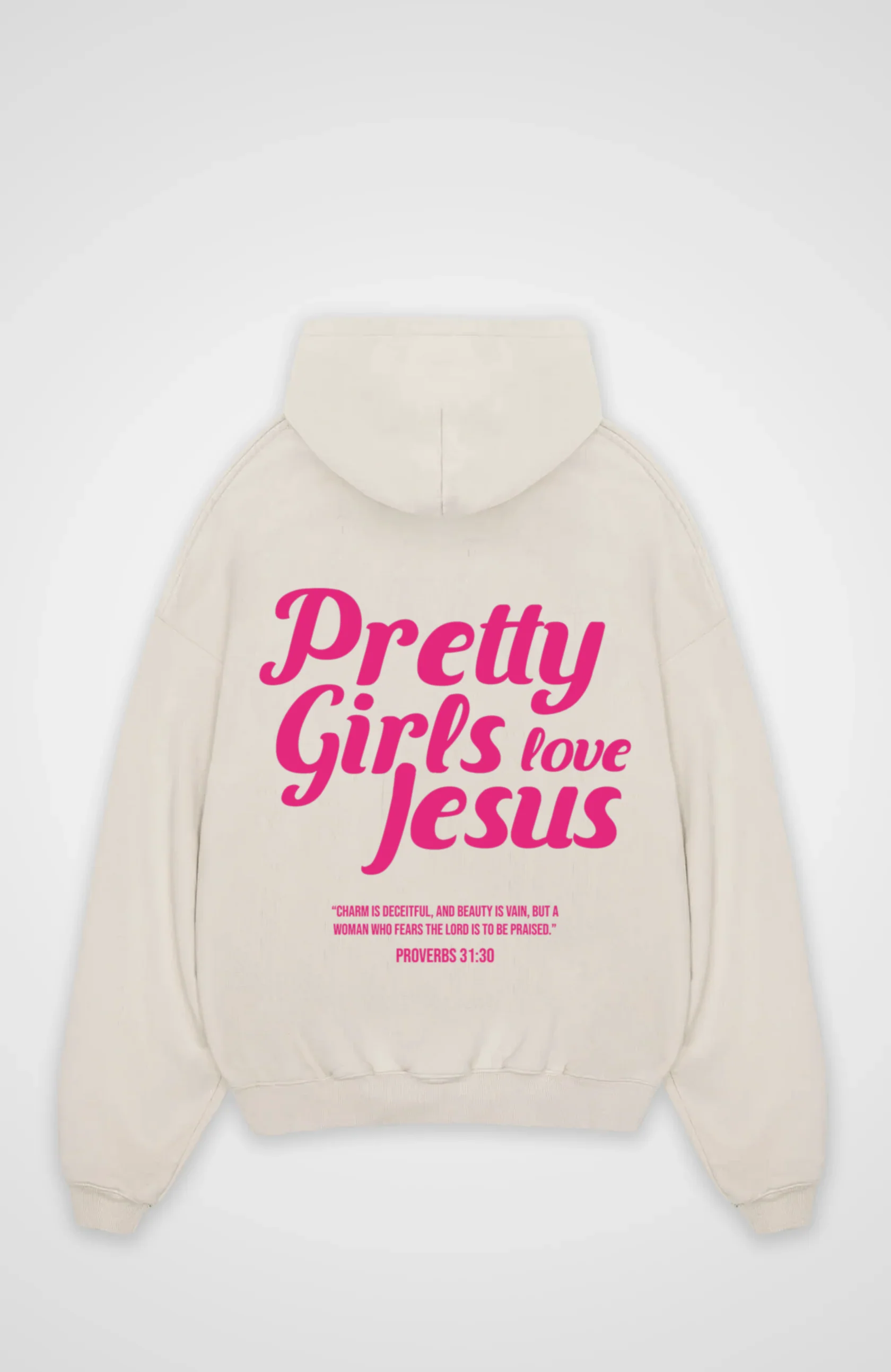 Pretty Girls Love Jesus Oversized Hoodie - Image 3